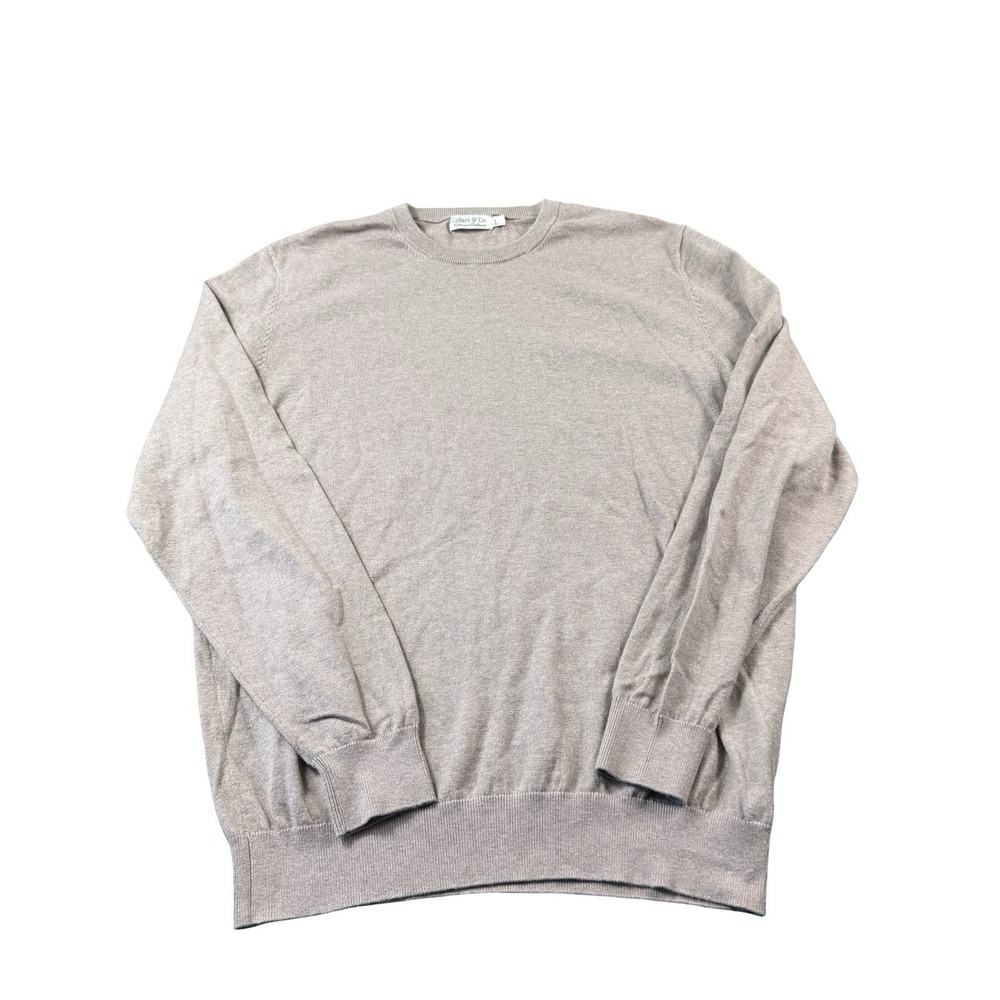 Collars & Co. Brown Cotton Cashmere Mens Crewneck Sweater Size Large